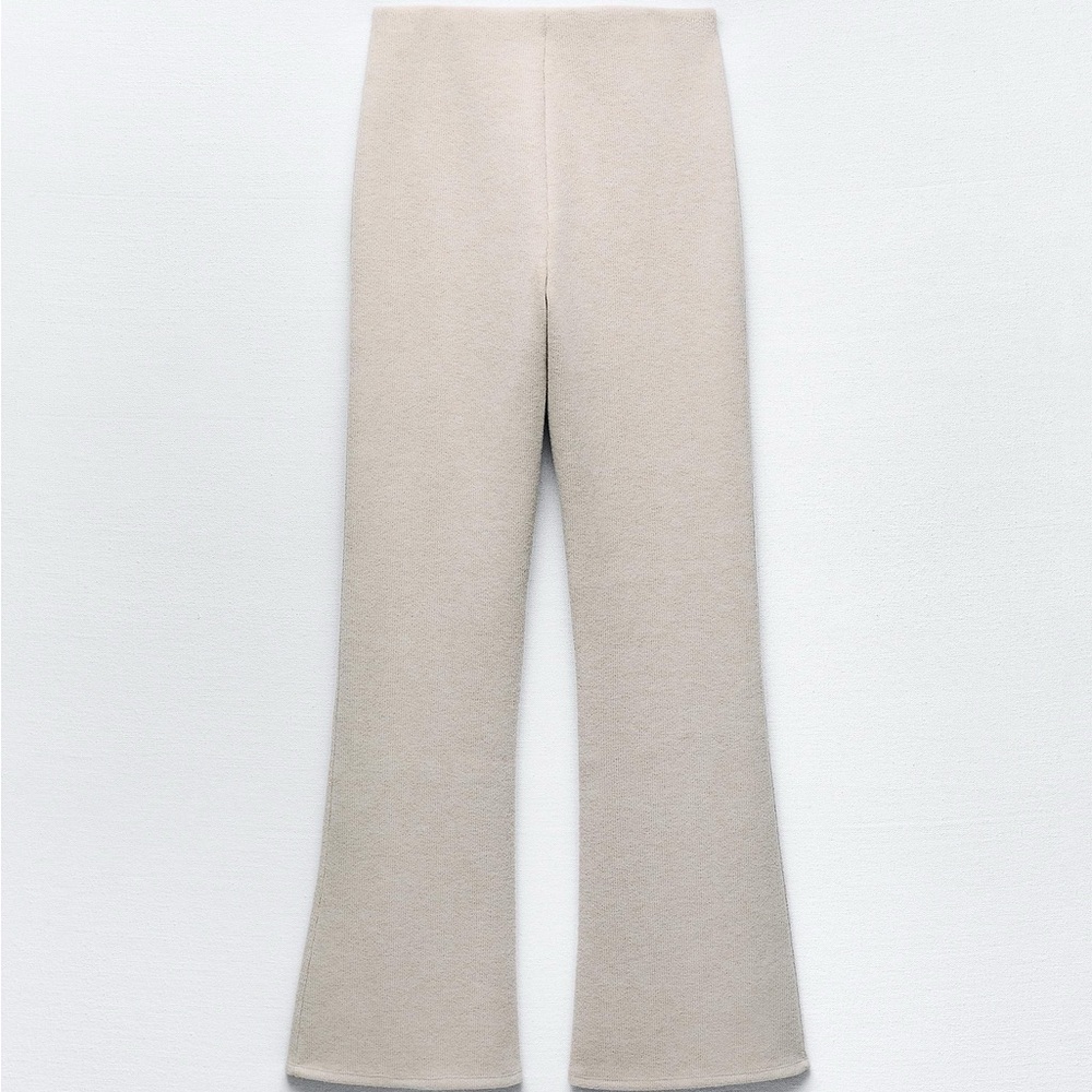NWT Zara FLARED RIB PANTS - L